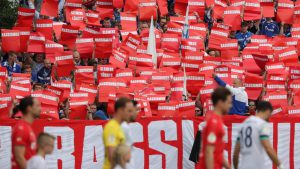 Schalke fans protesting against racism